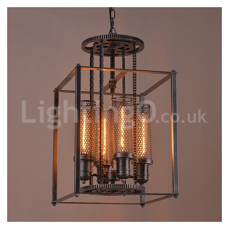 Retro Iron Gear Pendant Light Café