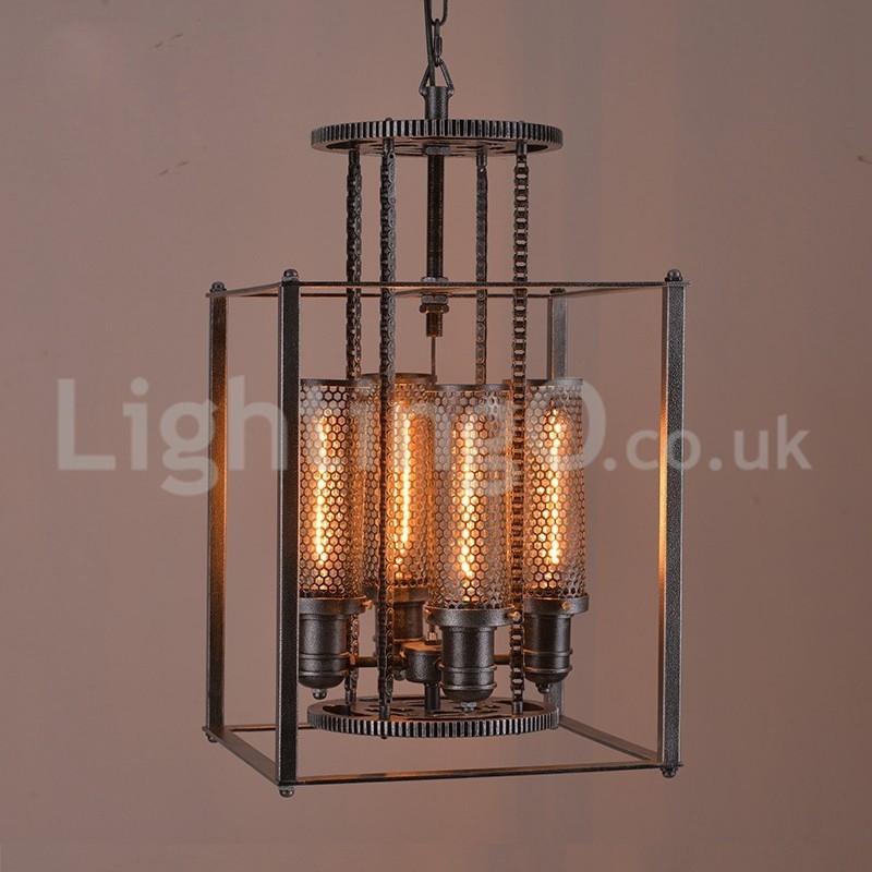 Retro Iron Gear Pendant Light Café