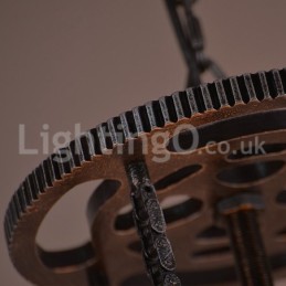 Retro Iron Gear Pendant Light Café