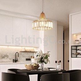 Luminária pendente de cristal nórdica de cabeça única
