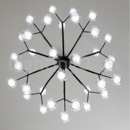 Lustre estilo nórdico Magic Bean Lustre pequeno de vidro transparente e transparente com bola de bolhas
