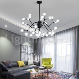 Lustre estilo nórdico Magic Bean Lustre pequeno de vidro transparente e transparente com bola de bolhas