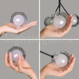 Lustre estilo nórdico Magic Bean Lustre pequeno de vidro transparente e transparente com bola de bolhas