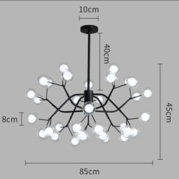 Lustre estilo nórdico Magic Bean Lustre pequeno de vidro transparente e transparente com bola de bolhas