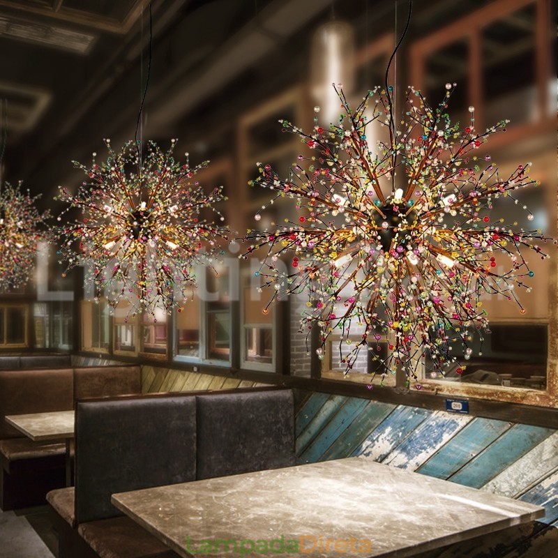 Lustre nórdico Dandelion Color Chandelier