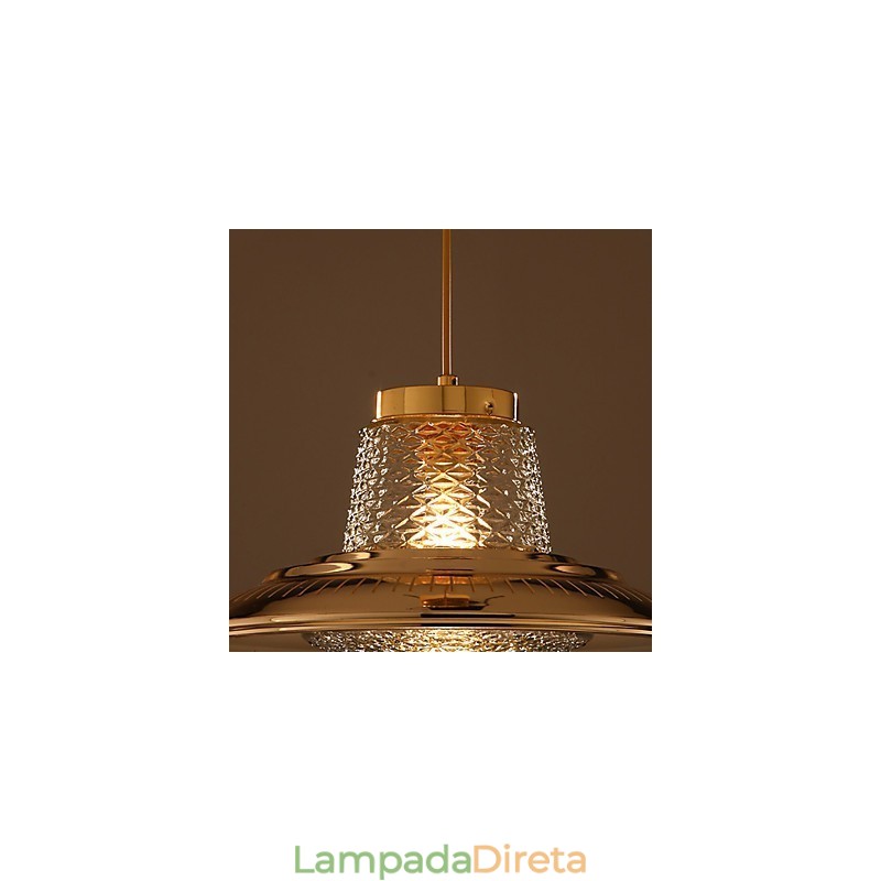 Lustre Mini Estilo Moderno Contemporâneo Metal Pendente Luz