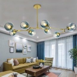 Lustre nórdico moderno de vidro mágico com lustre molecular