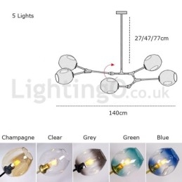 Lustre nórdico moderno de vidro mágico com lustre molecular
