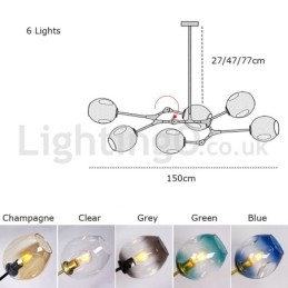 Lustre nórdico moderno de vidro mágico com lustre molecular
