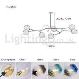 Lustre nórdico moderno de vidro mágico com lustre molecular