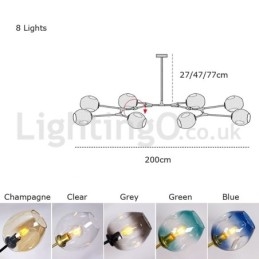 Lustre nórdico moderno de vidro mágico com lustre molecular