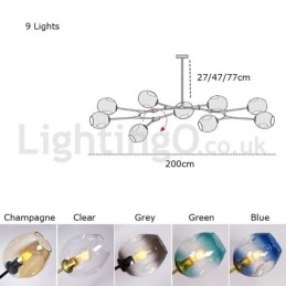 Lustre nórdico moderno de vidro mágico com lustre molecular