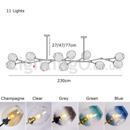 Lustre nórdico moderno de vidro mágico com lustre molecular