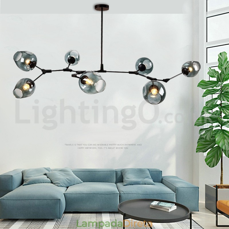 Lustre nórdico moderno de vidro mágico com lustre molecular