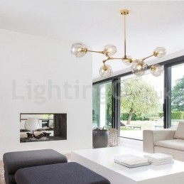 Lustre nórdico moderno de vidro mágico com lustre molecular