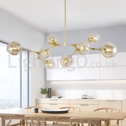 Lustre nórdico moderno de vidro mágico com lustre molecular
