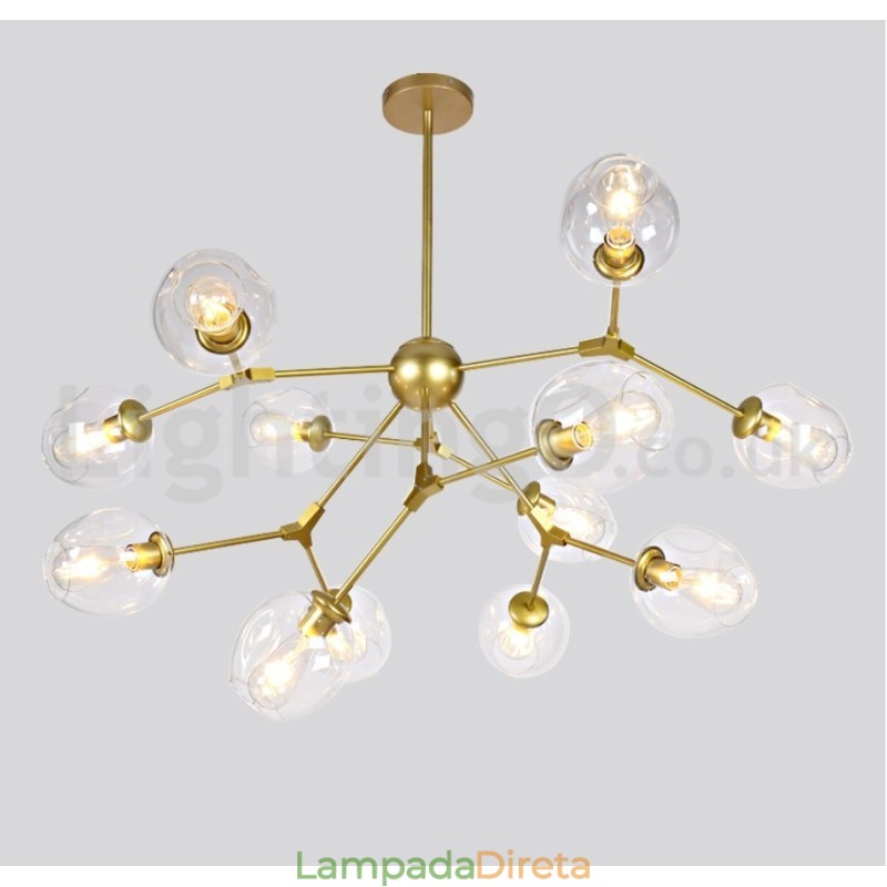 Lustre nórdico pós-moderno molecular mágico feijão café