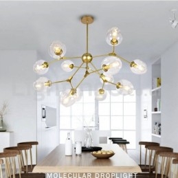 Lustre nórdico pós-moderno molecular mágico feijão café