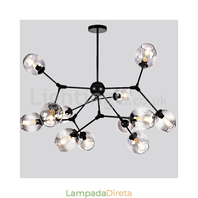Lustre nórdico pós-moderno molecular mágico feijão café