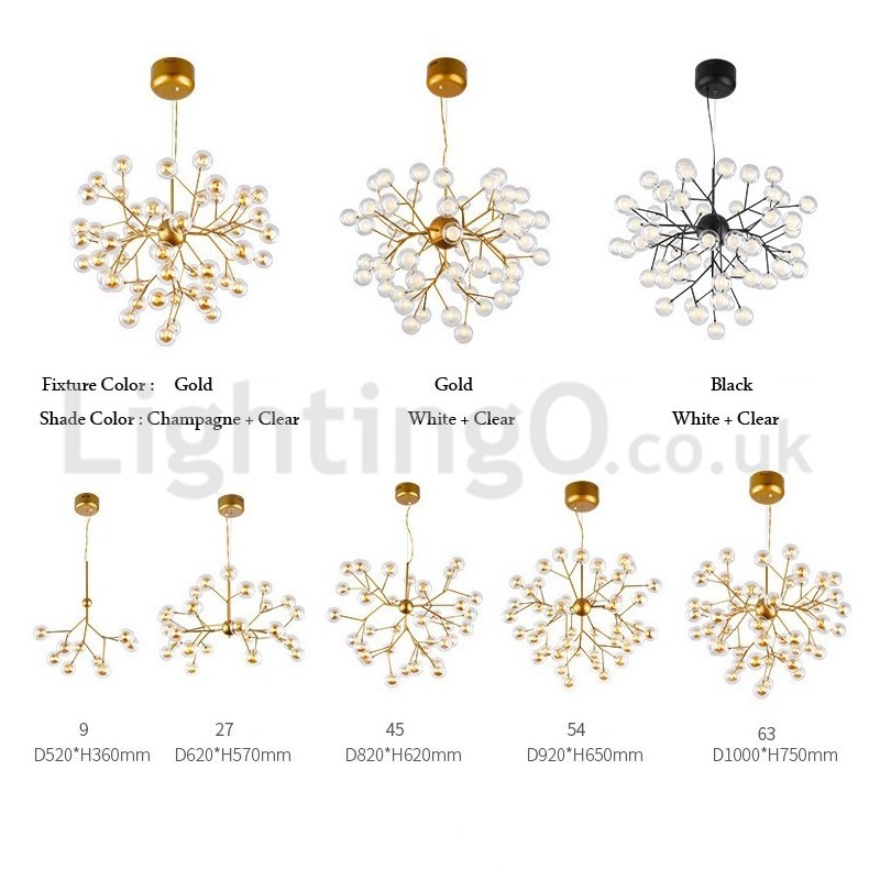 Lustre de vidro com bolhas moleculares pós-modernas nórdicas
