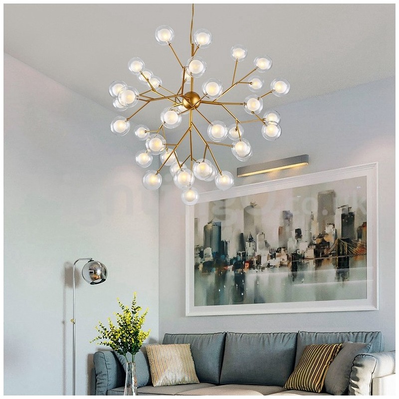 Lustre de vidro com bolhas moleculares pós-modernas nórdicas