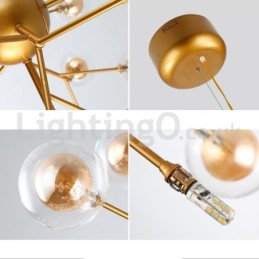 Lustre de vidro com bolhas moleculares pós-modernas nórdicas