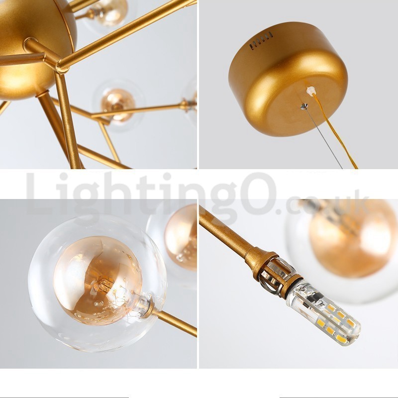 Lustre de vidro com bolhas moleculares pós-modernas nórdicas