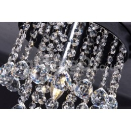 Lustre de cristal redondo moderno para varanda com luz embutida