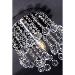 Lustre de cristal redondo moderno para varanda com luz embutida
