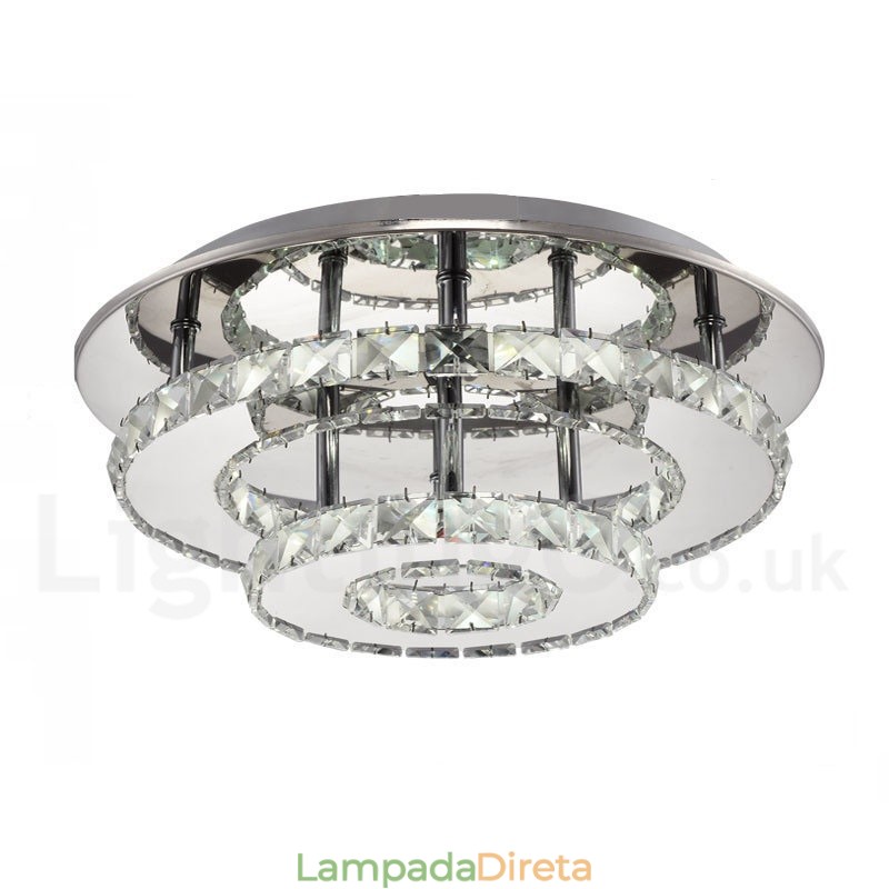 Luzes de teto embutidas de cristal redondas modernas reguláveis com controle remoto