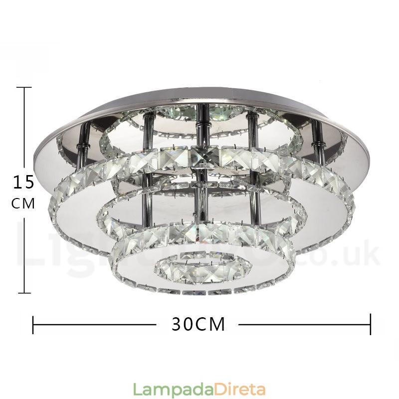 Luzes de teto embutidas de cristal redondas modernas reguláveis com controle remoto