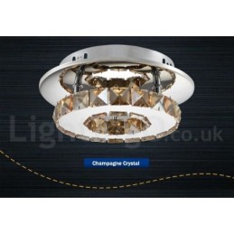 Luzes de teto embutidas de cristal redondas modernas reguláveis com controle remoto
