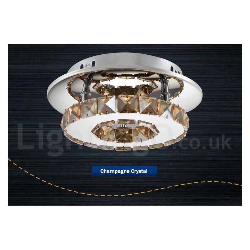 Luzes de teto embutidas de cristal redondas modernas reguláveis com controle remoto