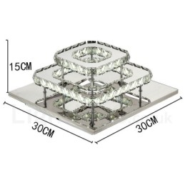 Luzes de teto embutidas de cristal quadrado moderno regulável com controle remoto