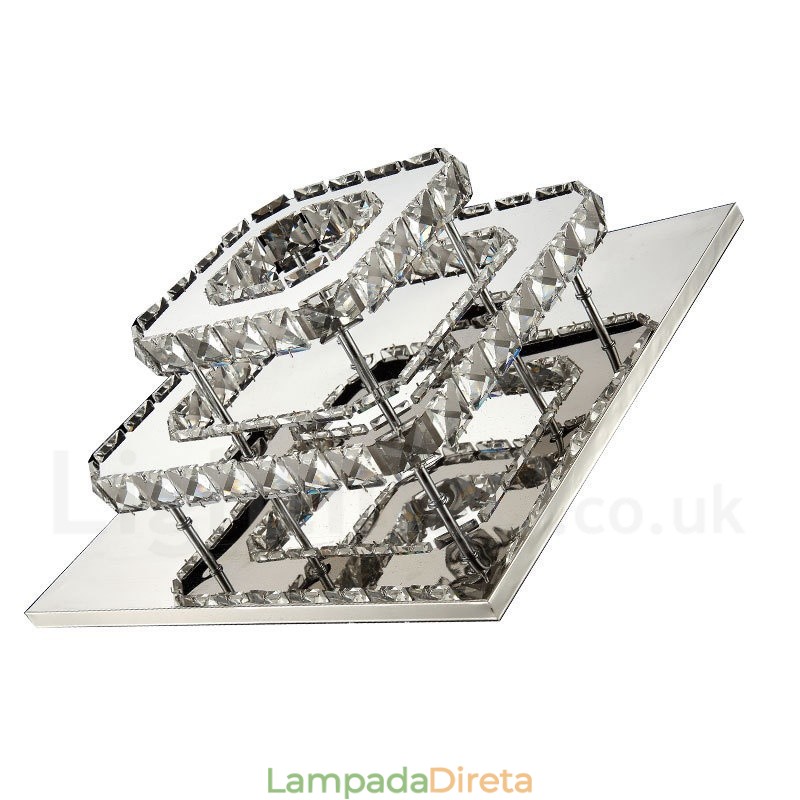 Luzes de teto embutidas de cristal quadrado moderno regulável com controle remoto