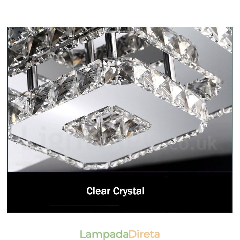 Luzes de teto embutidas de cristal quadrado moderno regulável com controle remoto