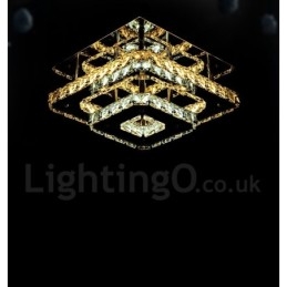Luzes de teto embutidas de cristal quadrado moderno regulável com controle remoto