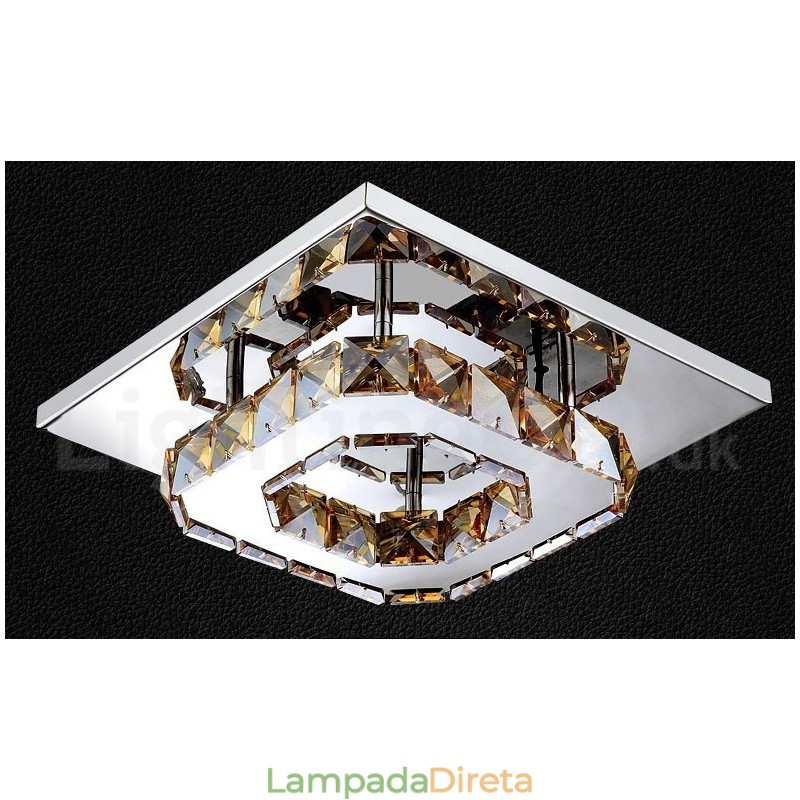Luzes de teto embutidas de cristal quadrado moderno regulável com controle remoto