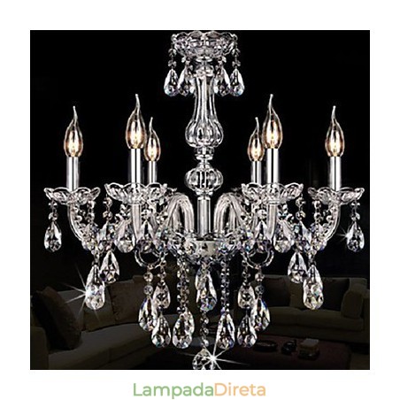 Lustre de luxo com 6 luzes em destaque