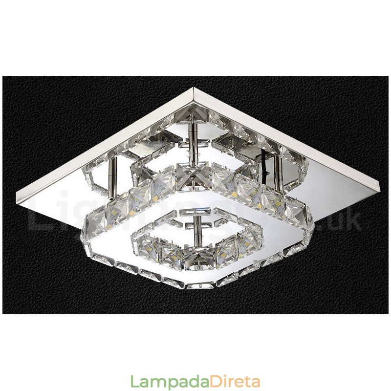 Luzes de teto embutidas de cristal quadrado moderno regulável com controle remoto