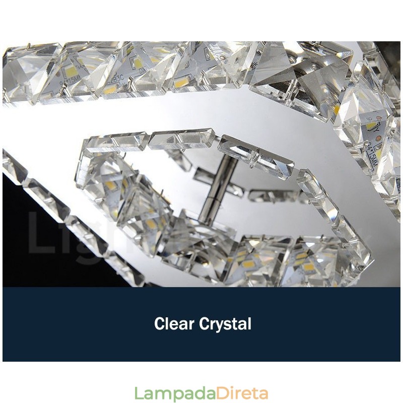 Luzes de teto embutidas de cristal quadrado moderno regulável com controle remoto