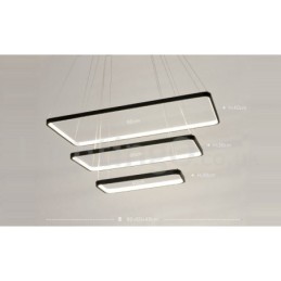 Luminária pendente regulável com controle remoto Design moderno Três retângulos