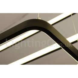 Luminária pendente regulável com controle remoto Design moderno Três retângulos