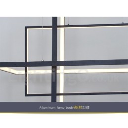 Luminária pendente regulável com controle remoto Design moderno Três retângulos
