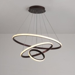 Luminária pendente de luz externa com controle remoto e anéis de design moderno reguláveis