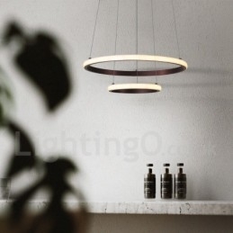 Luminária pendente de luz externa com controle remoto e anéis de design moderno reguláveis