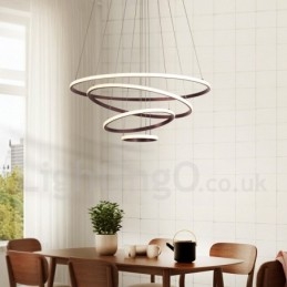 Luminária pendente de luz externa com controle remoto e anéis de design moderno reguláveis