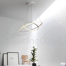 Luminária pendente de luz externa com controle remoto e anéis de design moderno reguláveis