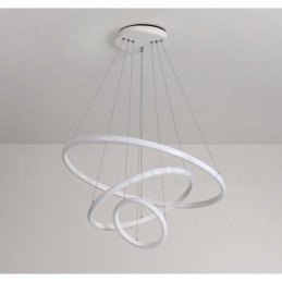 Luminária pendente de luz externa com controle remoto e anéis de design moderno reguláveis