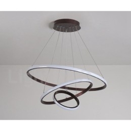 Luminária pendente de luz externa com controle remoto e anéis de design moderno reguláveis